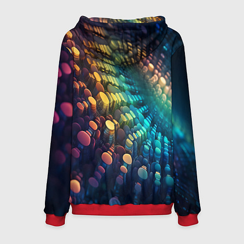 Мужская толстовка Радужные блики нейроарт / 3D-Красный – фото 2