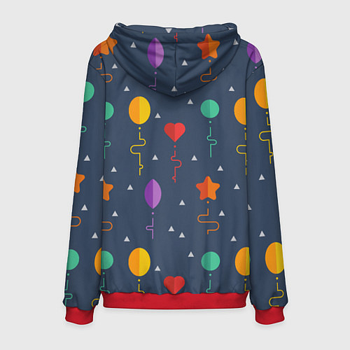 Мужская толстовка Праздничные шарики / 3D-Красный – фото 2