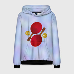 Толстовка-худи мужская Теннисный дизайн, цвет: 3D-черный