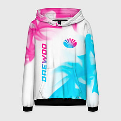 Толстовка-худи мужская Daewoo neon gradient style: надпись, символ, цвет: 3D-черный