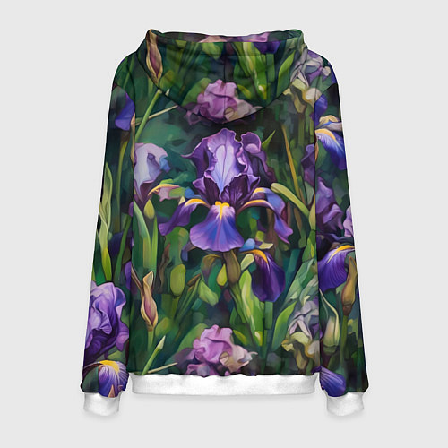 Мужская толстовка Ирисы паттерн / 3D-Белый – фото 2