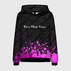 Толстовка-худи мужская Three Days Grace rock legends: символ сверху, цвет: 3D-черный