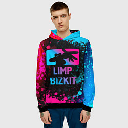 Толстовка-худи мужская Limp Bizkit - neon gradient, цвет: 3D-черный — фото 2