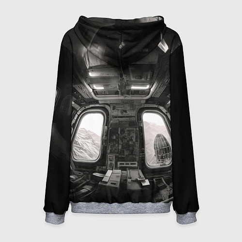 Мужская толстовка Ксеноморф в каюте космического корабля / 3D-Меланж – фото 2