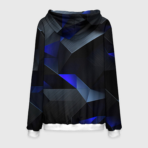 Мужская толстовка Black blue abstract / 3D-Белый – фото 2