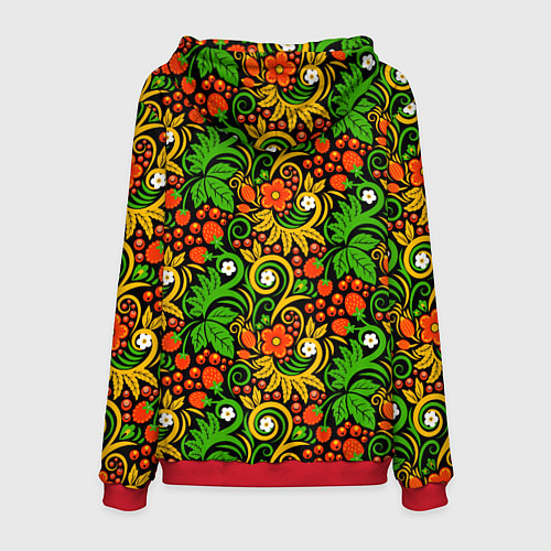 Мужская толстовка Русское народное искусство - хохлома / 3D-Красный – фото 2