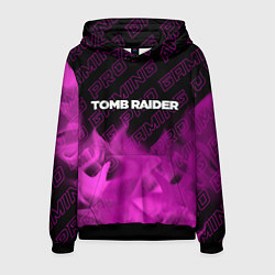 Толстовка-худи мужская Tomb Raider pro gaming: символ сверху, цвет: 3D-черный