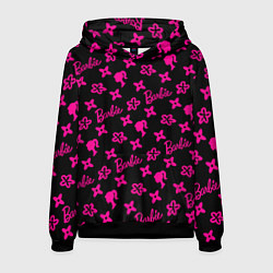 Толстовка-худи мужская Барби паттерн черно-розовый, цвет: 3D-черный