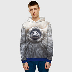 Толстовка-худи мужская Брутальный бегемот, цвет: 3D-синий — фото 2