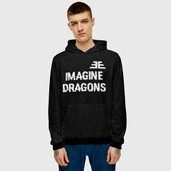 Толстовка-худи мужская Imagine Dragons glitch на темном фоне: символ свер, цвет: 3D-черный — фото 2