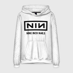 Толстовка-худи мужская Nine Inch Nails glitch на светлом фоне, цвет: 3D-белый