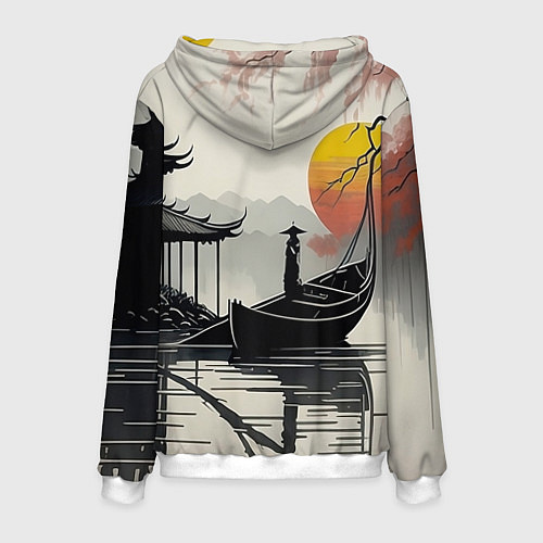 Мужская толстовка Красота Японии / 3D-Белый – фото 2