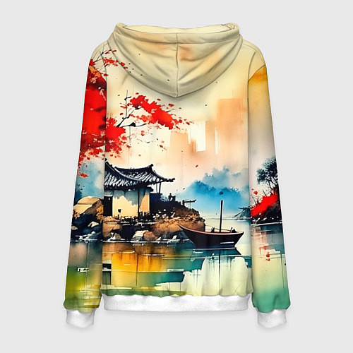 Мужская толстовка Краски природы / 3D-Белый – фото 2