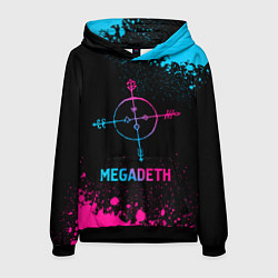 Толстовка-худи мужская Megadeth - neon gradient, цвет: 3D-черный