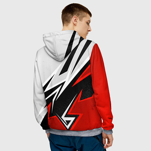 Мужская толстовка Ducati - белый и красный / 3D-Меланж – фото 4