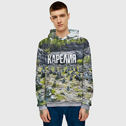Толстовка-худи мужская Карелия, цвет: 3D-меланж — фото 2