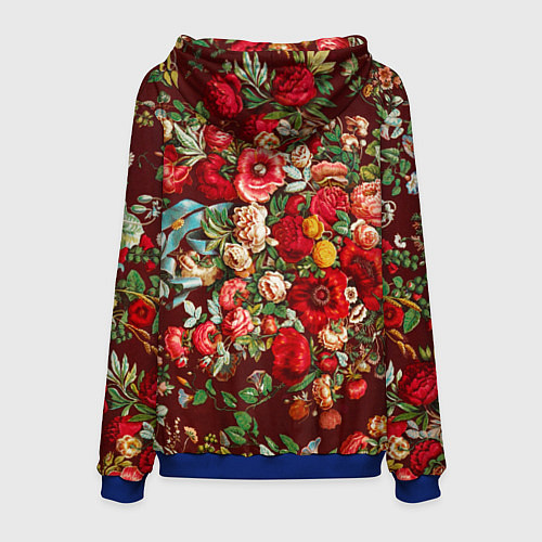 Мужская толстовка Платок цветочный узор / 3D-Синий – фото 2
