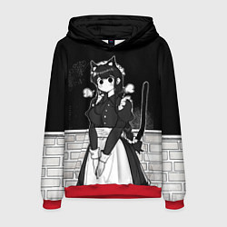 Толстовка-худи мужская Коми сан у школьной доски, цвет: 3D-красный