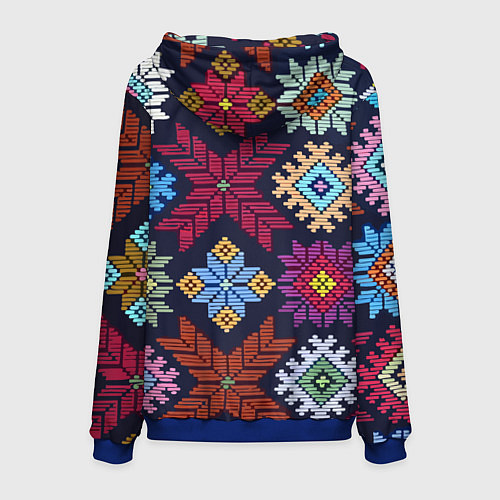 Мужская толстовка Орнамент удмуртский / 3D-Синий – фото 2