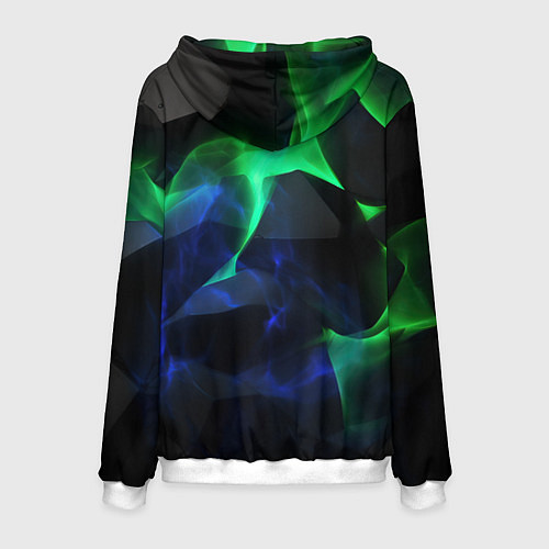 Мужская толстовка Неоновая лава из плит / 3D-Белый – фото 2