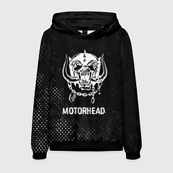 Толстовка-худи мужская Motorhead glitch на темном фоне, цвет: 3D-черный