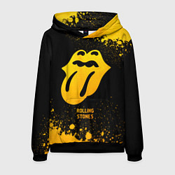 Толстовка-худи мужская Rolling Stones - gold gradient, цвет: 3D-черный