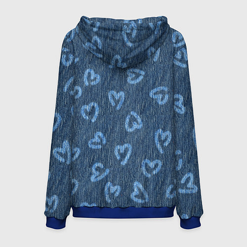 Мужская толстовка Hearts on denim / 3D-Синий – фото 2