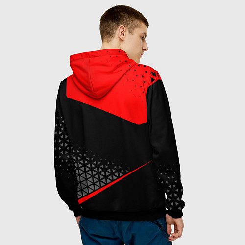 Мужская толстовка Lexus - red sportwear / 3D-Черный – фото 4