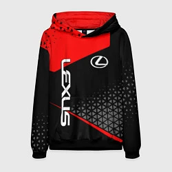 Толстовка-худи мужская Lexus - red sportwear, цвет: 3D-черный