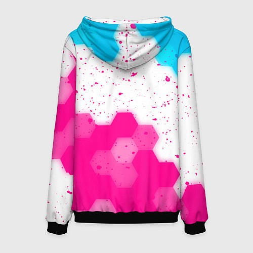 Мужская толстовка Poppy Playtime neon gradient style: символ сверху / 3D-Черный – фото 2