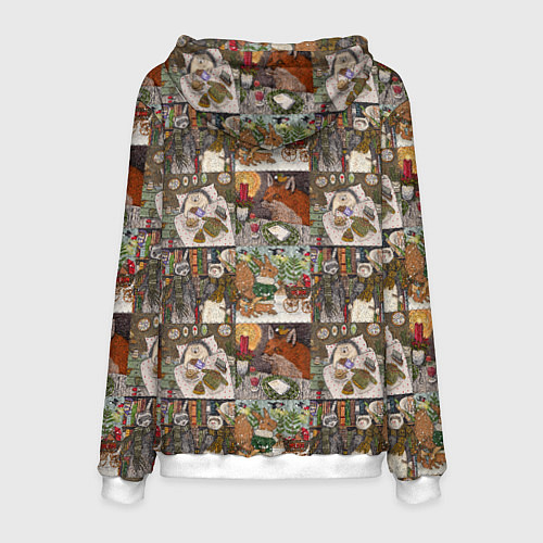 Мужская толстовка Милые иллюстрации коллаж / 3D-Белый – фото 2