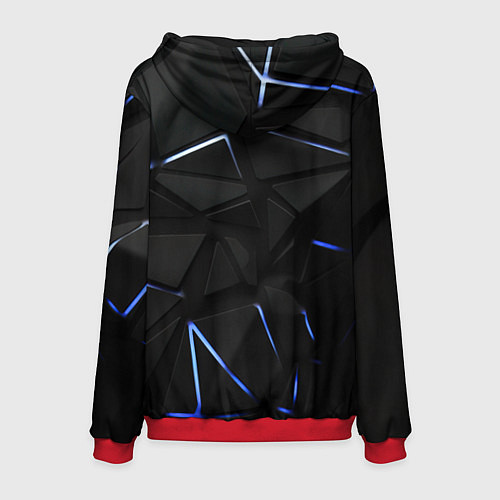 Мужская толстовка Black texture neon line / 3D-Красный – фото 2