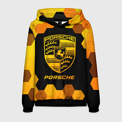 Толстовка-худи мужская Porsche - gold gradient, цвет: 3D-черный