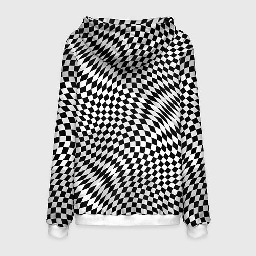 Мужская толстовка Черно-белая шахматная иллюзия / 3D-Белый – фото 2