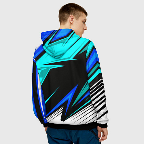 Мужская толстовка Фольцваген - sport uniform / 3D-Черный – фото 4