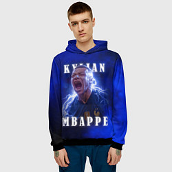 Толстовка-худи мужская Килиан Мбаппе сборная Франции, цвет: 3D-черный — фото 2