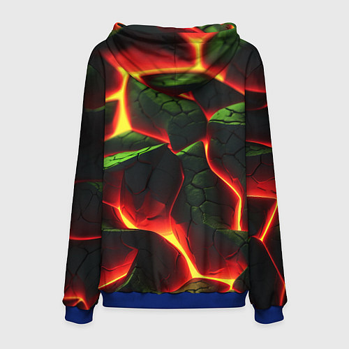 Мужская толстовка Зеленые плиты и лава / 3D-Синий – фото 2