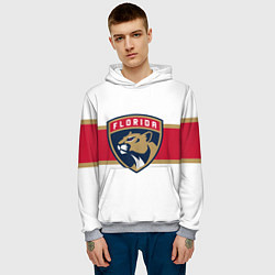 Толстовка-худи мужская Florida panthers - uniform - hockey, цвет: 3D-меланж — фото 2