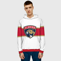 Толстовка-худи мужская Florida panthers - uniform - hockey, цвет: 3D-красный — фото 2