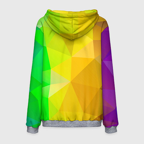 Мужская толстовка Жёлто-зелёная геометрия / 3D-Меланж – фото 2