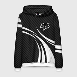 Толстовка-худи мужская Fox carbon line - white, цвет: 3D-белый