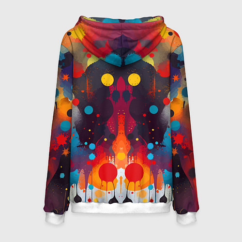 Мужская толстовка Mirrow colorful blots - abstraction - vogue / 3D-Белый – фото 2