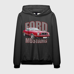 Толстовка-худи мужская Автомашина Ford Mustang, цвет: 3D-черный
