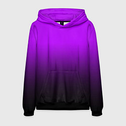 Толстовка-худи мужская Градиент фиолетово-чёрный, цвет: 3D-черный