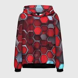 Мужская толстовка Cyber hexagon red