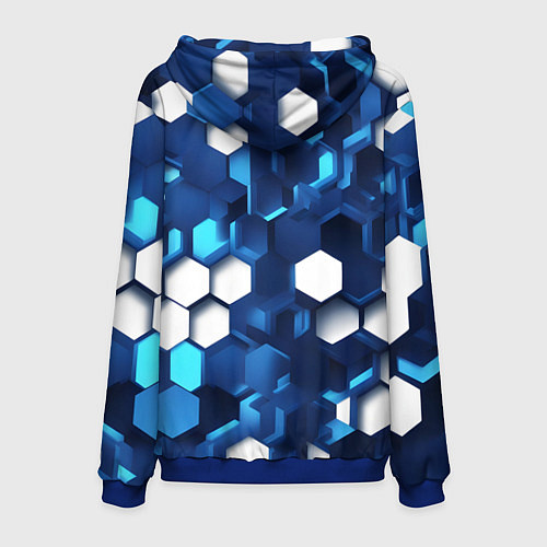 Мужская толстовка Cyber hexagon Blue / 3D-Синий – фото 2