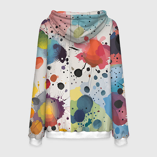 Мужская толстовка Colorful blots - vogue - abstraction / 3D-Белый – фото 2