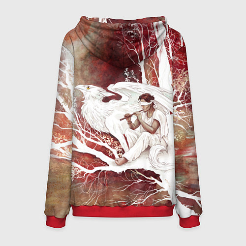 Мужская толстовка Слепой флейтист и белый грифон / 3D-Красный – фото 2