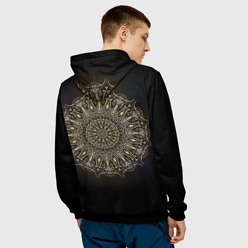 Мужская толстовка Костяная мандала / 3D-Черный – фото 4