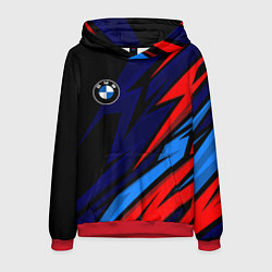 Толстовка-худи мужская BMW - m colors and black, цвет: 3D-красный